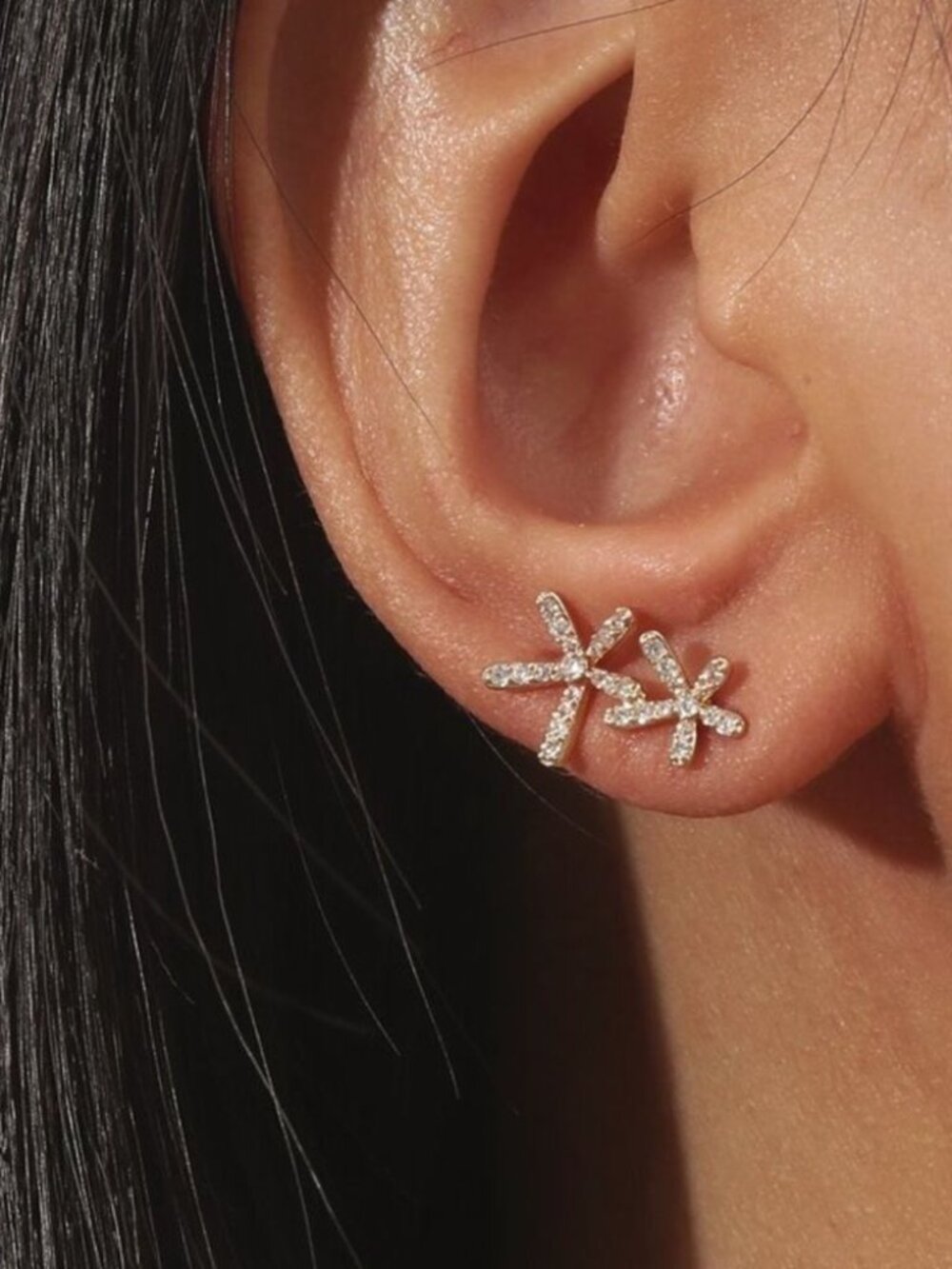 Diamond flower Earrings2135